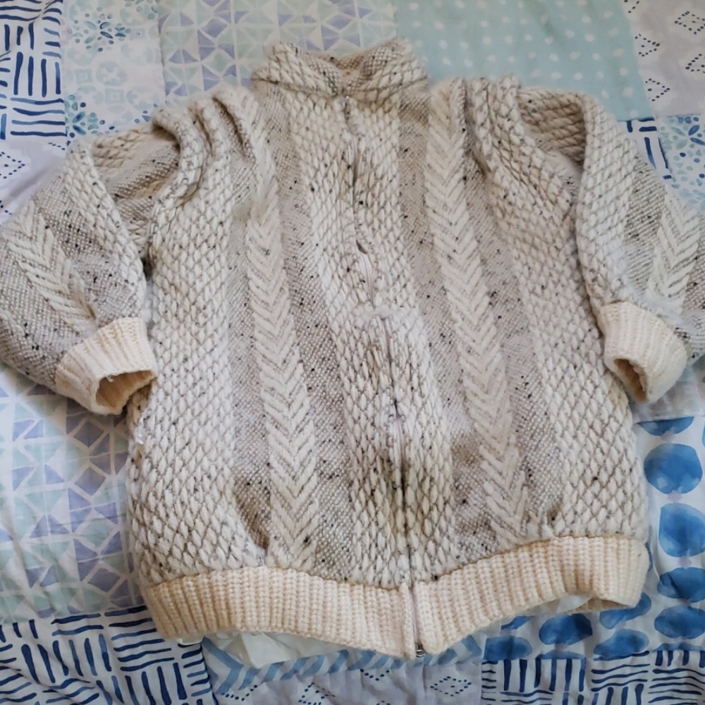 Woven wool front zip ur jacket size S